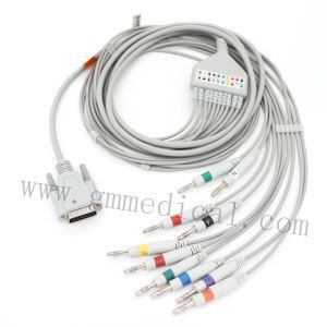 10-Lead ECG kábel leadwires kompatibilis a Nihon Kohden AHA-val