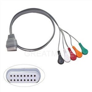 Holter felvevő EKG betegkábel 16 tűs 5 vezetékes Snap 4.0 IEC szabvány kompatibilis az Edan Holter felvevő géphez SE-2003 2012